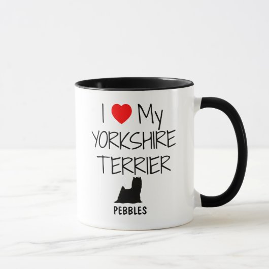 カスタムI Love My Yorkshire Terrier マグカップ (右)