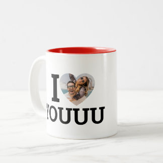 カスタムI Love You Add Any Name写真 ツートーンマグカップ