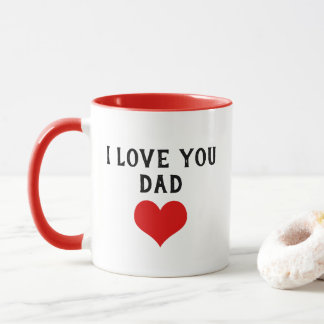 カスタムI Love You Dad テキスト かわいい赤いハート マグカップ