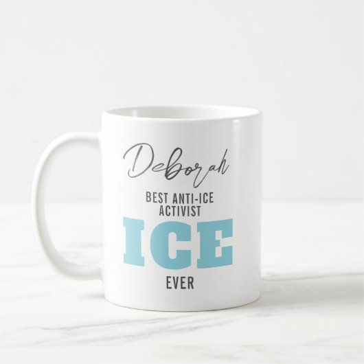 カスタムICE抗議コーヒー コーヒーマグカップ (左)