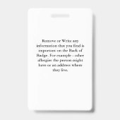 カスタムIDお子様アダルトフォト名 バッジ (裏面)