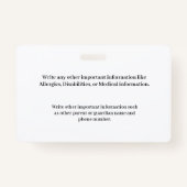 カスタムIDカード子男の子ガール バッジ (裏面)