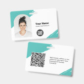 カスタムIDカーモダンドシンプルQRアークフォトブラシ バッジ (表裏)