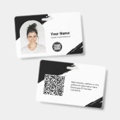 カスタムIDカーモダンドシンプルQRアークフォトブラシ バッジ (Front & Back)