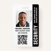 カスタムIDセキュリティガードQRコード写真名ブラック バッジ (正面)