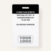 カスタムIDセキュリティガードQRコード写真名ブラック バッジ (裏面)