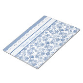 カスタムIndigoフローラレーフェイクスメモ帳またはジョッター ノートパッド (アングル)