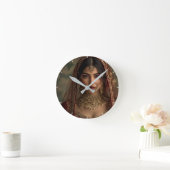 カスタムInidian女の子の写真のギフトかわいらしモダン。 ラウンド壁時計 (ホーム)