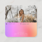 カスタムinstagramくもの巣有名人ファッションブロガー スクエア名刺 (裏面)