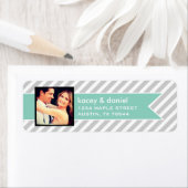 カスタムInstagramの写真と名門私立校風のストライプ ラベル (インサイチュ)