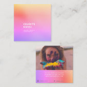 カスタムinstagramソーシャルメディアのインフルエンサー写真 スクエア名刺 (正面/裏面)