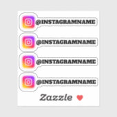 カスタムInstagramソーシャルメディアハンドル名ステッカー シール (シート)