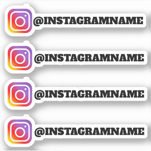 カスタムInstagramソーシャルメディアハンドル名ステッカー シール (正面)