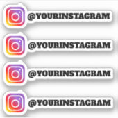 カスタムInstagramソーシャルメディア名ステッカー シール (正面)
