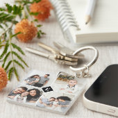 カスタムInstagramフォトコラージファミリーモノグラム キーホルダー (正面右)