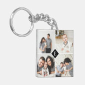 カスタムInstagramフォトコラージファミリーモノグラム キーホルダー (正面左)