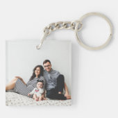 カスタムInstagramフォトコラージファミリーモノグラム キーホルダー (裏面)