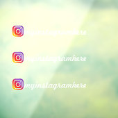 カスタムInstagramロゴソーシャルメディアのハンドル名 ウィンドウサイン (シート3)