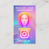 カスタムinstagramロゴプロファイル写真QRコード 名刺 (正面)