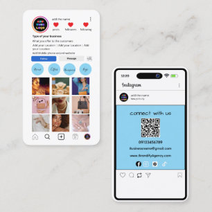 カスタムInstagram名刺 ソーシャルメディアQR 名刺