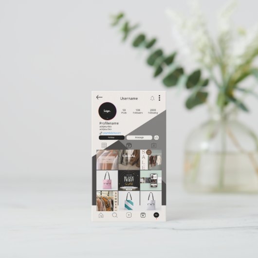 カスタムInstagram名刺QRCodeテンプレート 名刺 (スタンド正面)