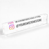 カスタムInstagram名+ソーシャルメディアアイコン デスクネームプレート