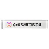 カスタムInstagram名＋ソーシャルメディアアイコン デスクネームプレート (正面)
