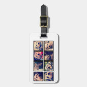 カスタムInstagram 8フォトコラージュ文字背面 ラゲッジタグ (正面縦)