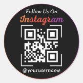 カスタムInstagram Business QRコード後を追オン ラウンドシール (正面)
