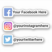 カスタムInstagram Facebook Twitterソーシャルメディア シール (正面)
