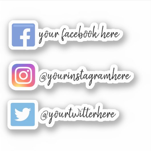 カスタムInstagram Facebook Twitterソーシャルメディア シール (正面)