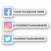 カスタムInstagram Facebook Twitterソーシャルメディア シール (正面)