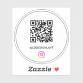 カスタムInstagram QRコード インスタグラム ソーシャルメディア シール (シート)