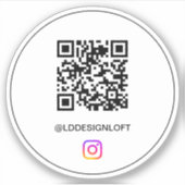 カスタムInstagram QRコード インスタグラム ソーシャルメディア シール (正面)