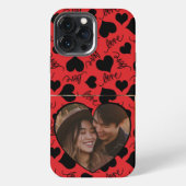 カスタムiPhoneケース|ハート型LOVEデザイン レッド iPhoneケース (裏面)
