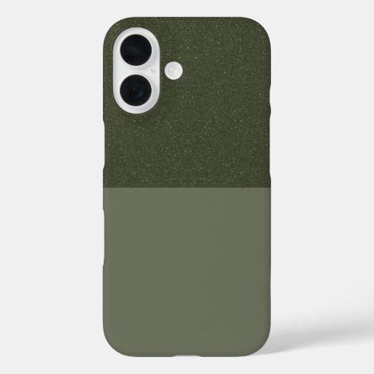 カスタムiPhone 16ケース – グリッター&マットモスグリーン Case-Mate iPhoneケース (裏面)