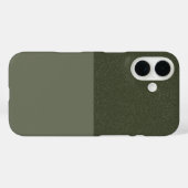 カスタムiPhone 16ケース – グリッター&マットモスグリーン Case-Mate iPhoneケース (裏面 (横))