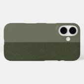 カスタムiPhone 16ケース – マット&グリッターモススプリット Case-Mate iPhoneケース (裏面 (横))