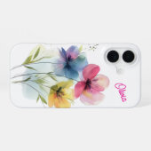カスタムiPhone 16ケース 水彩フラワー iPhone 16ケース (裏面横)