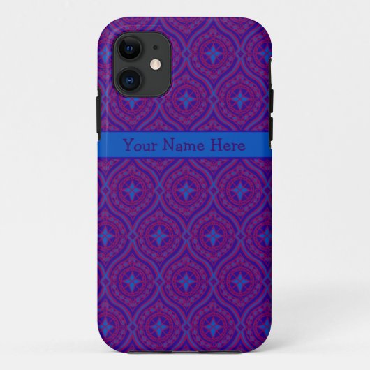 カスタムiPhone 5ケース – メイトパープル、青パターン Case-Mate iPhoneケース (裏面)