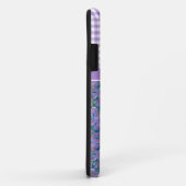 カスタムiPhone 5/5sケース、スミレとチェックジンガム Case-Mate iPhoneケース (裏面/右)