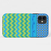 カスタムiPhone 5/5sケース:水玉模様とシェブロン Case-Mate iPhoneケース (裏面(横))