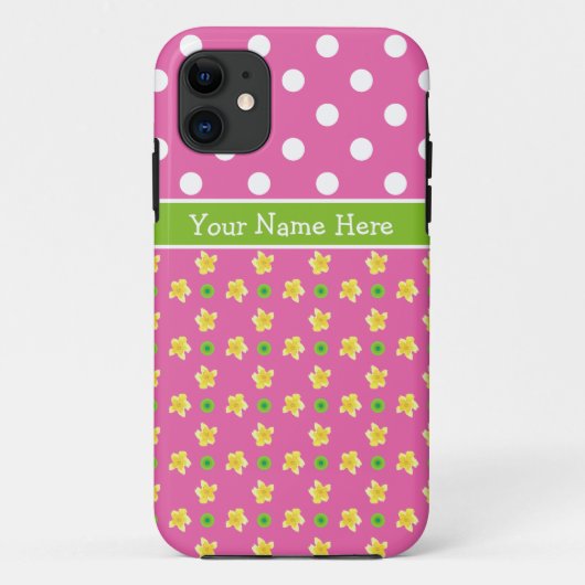 カスタムiPhone 5 Xtremeケース:プリムローズ、水玉模様 Case-Mate iPhoneケース (裏面)