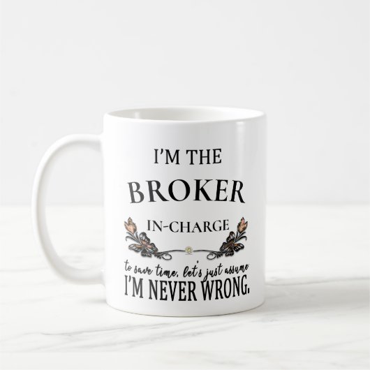 カスタムI's a Broker Nover Workned おもしろい コーヒーマグカップ (左)