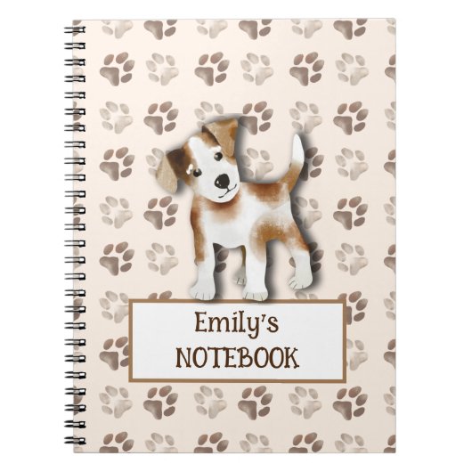 カスタムJack Russell Terrier Notebook – かわいい犬 ノートブック (正面)