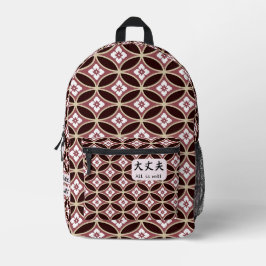 カスタムJapaneseクール Writhalヴィンテージ幾何学模様 プリントバックパック