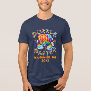 カスタムJigsawパズルマスター位置日付名 トライブレンドTシャツ