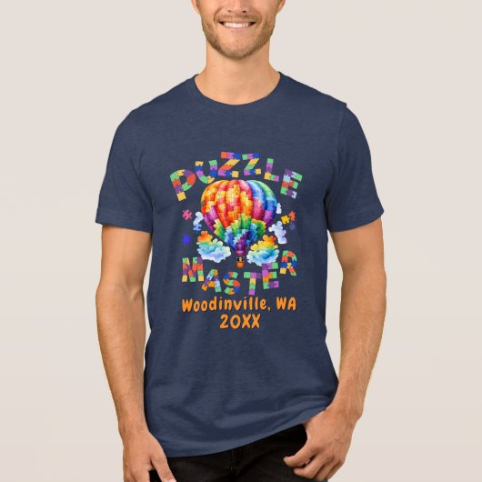 カスタムJigsawパズルマスター位置日付名 トライブレンドＴシャツ (正面)