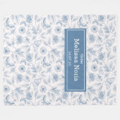 カスタムJWバプテスマ姉妹への贈り物 – ヴィンテージブルー フリースブランケット (正面(横))