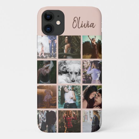 カスタムKeepsake Memories写真のコラージュと名前 Case-Mate iPhoneケース (裏面)